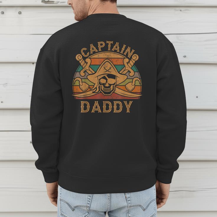 Captain Daddy Pirate Jolly Roger Flag Dad Halloween Men's Sweatshirt Back Print