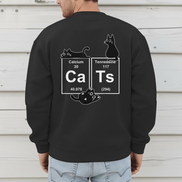 Cat Chemistry Periodic Table Cat Dad Cat Mom Men's Sweatshirt Back Print