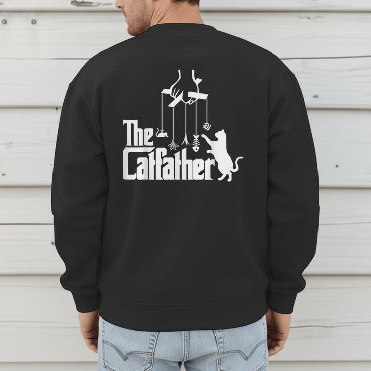 Cat Dad Life The Catfather Fathers Day Vintage Men's Sweatshirt Back Print