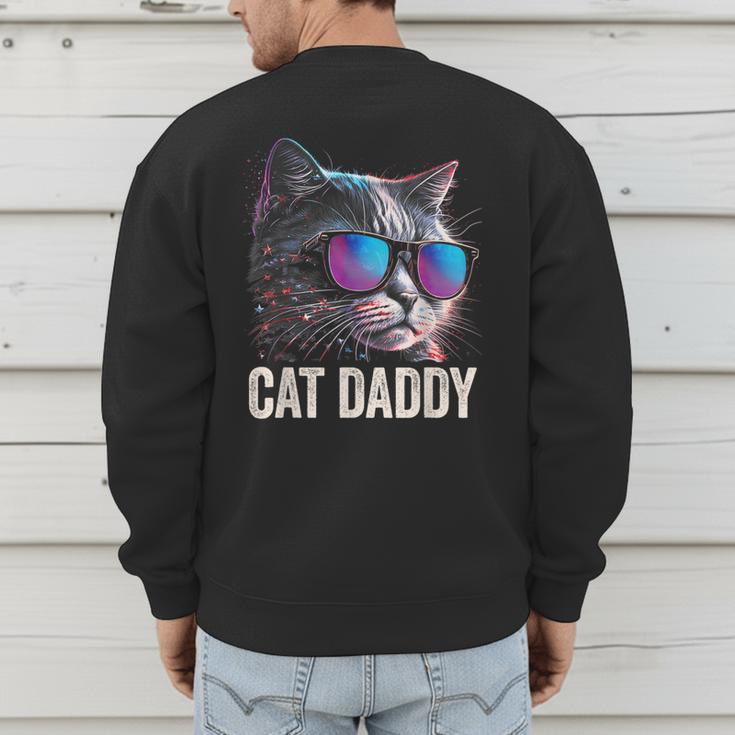 Cat Daddy Shirt Cat Sunglasses Cool Cat Dad Men Father Men's Sweatshirt Back Print