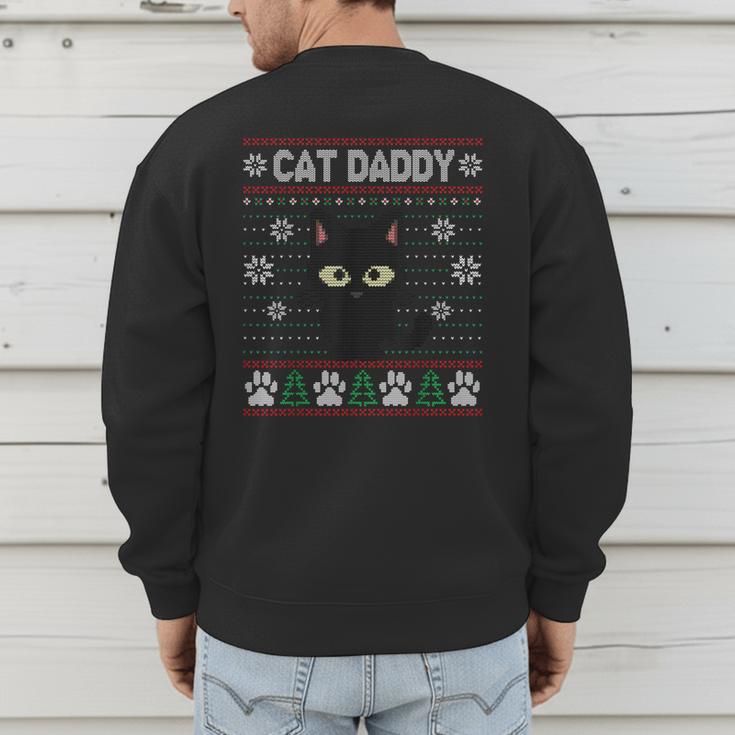 Cat Daddy Ugly Christmas Sweater Pajama Kitty Cat Lover Xmas Men's Sweatshirt Back Print