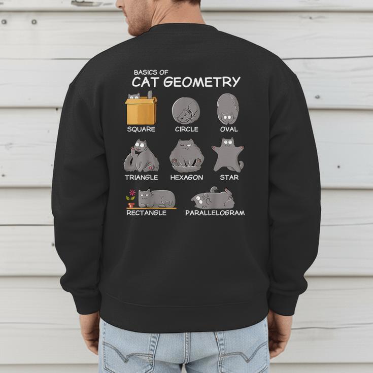 Cat Geometry Math Cat For Cat Dad Cat Mom Kids Men's Sweatshirt Back Print