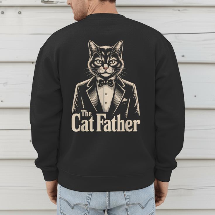 Cat Lover The CatFather Cat Dad Men's Sweatshirt Back Print