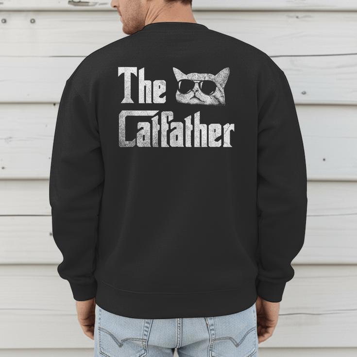 The Catfather Cool Cat Daddy Glasses Men's Sweatshirt Back Print
