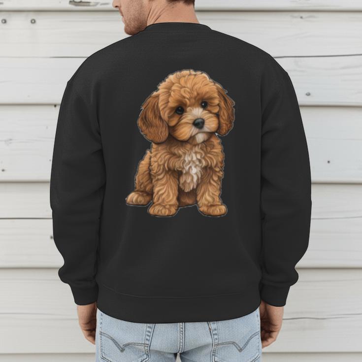 Cavapoo Breed Pet Lover Art Dog For Mom Dad Kids Men's Sweatshirt Back Print