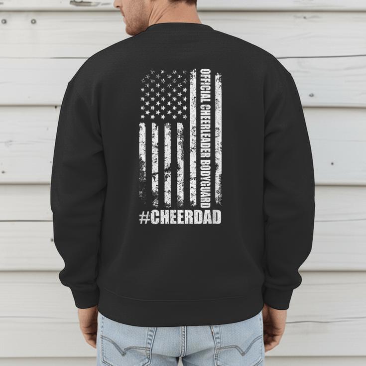Cheer Dad Bodyguard Family Father Cheerleader Squad Men's Sweatshirt Back Print