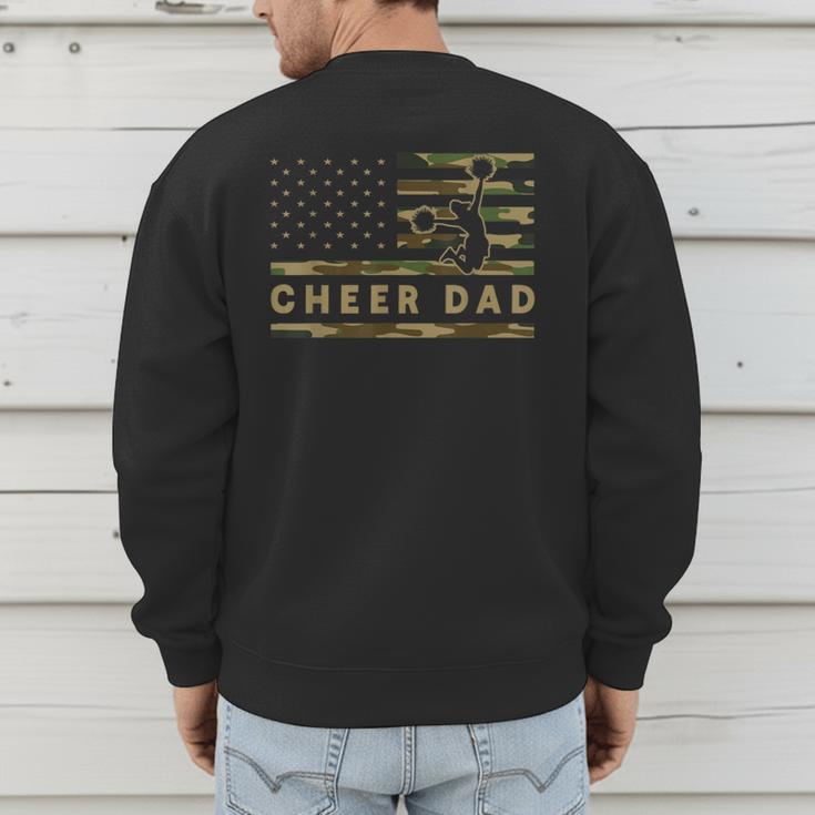 Cheer Dad Camo American Flag Cheerleader Supporter Men's Sweatshirt Back Print Cheer Dad Camo American Flag Cheerleader Supporter Men's Sweatshirt Back Print