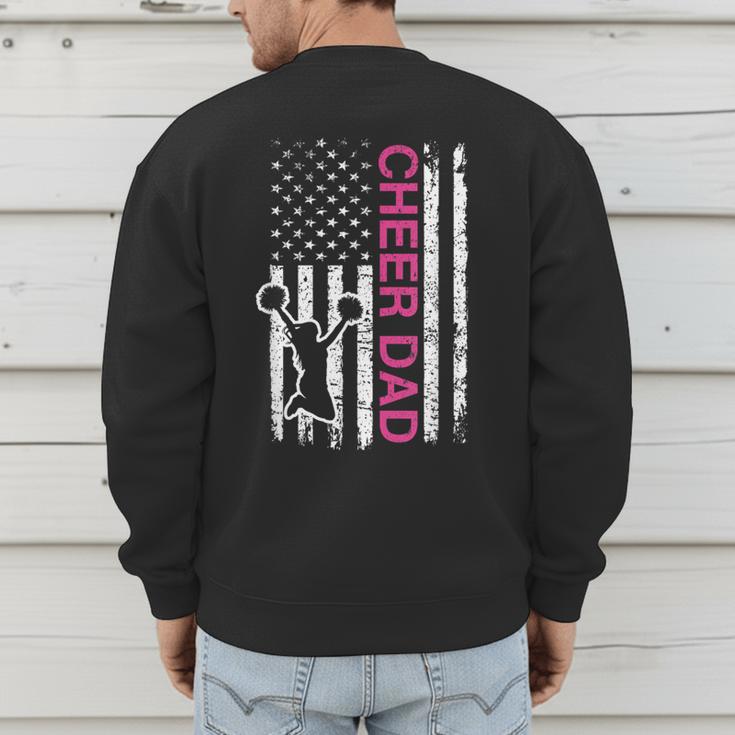 Cheer Dad Flag Pink Cheerleading Men's Sweatshirt Back Print