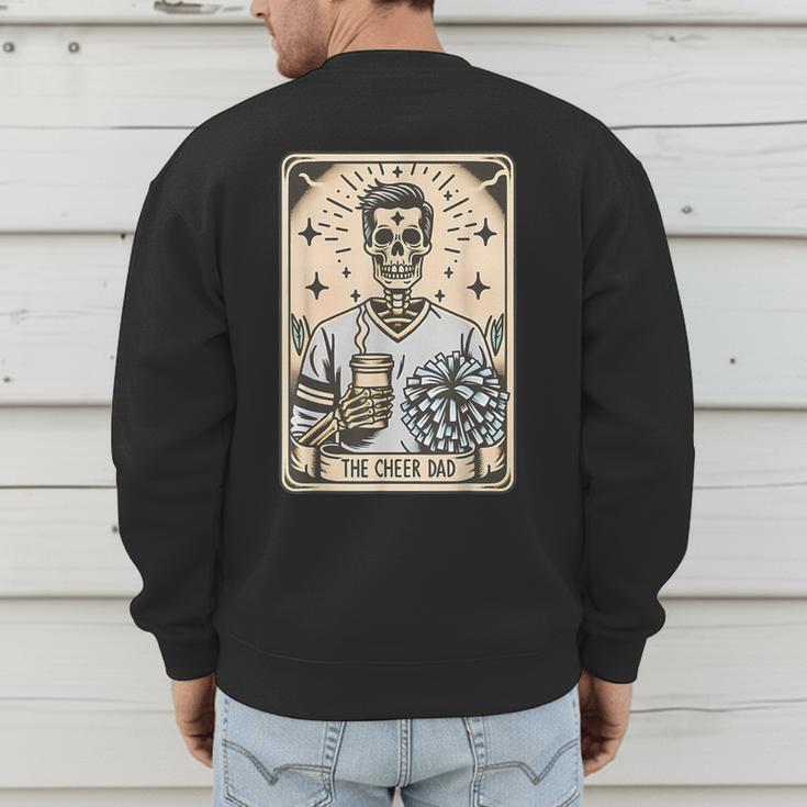 Cheer Dad Tarot Card Skeleton Cheerleading Fathers Day Men's Sweatshirt Back Print