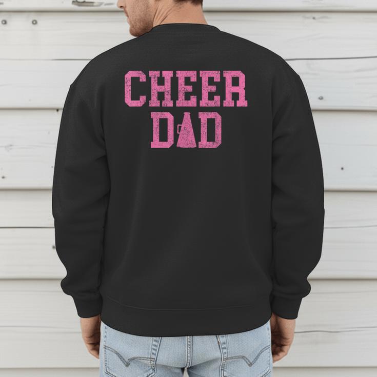 Cheer Dad Vintage Retro Cheerleading Pink Men's Sweatshirt Back Print