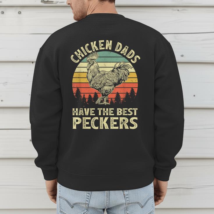 Chicken Dads Have The Best Peckers Vintage Apparel Men's Sweatshirt Back Print