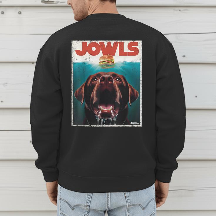 Chocolate Lab Jowls Labrador Retriever Dog Mom Dad Men's Sweatshirt Back Print
