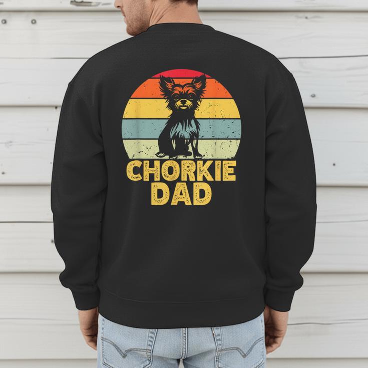 Chorkie Dad Retro Sunset Chihuahua Yorkie Mix Lover Men's Sweatshirt Back Print Chorkie Dad Retro Sunset Chihuahua Yorkie Mix Lover Men's Sweatshirt Back Print