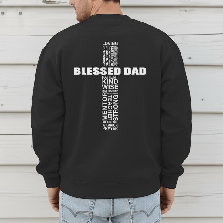 Christian Blessed Dad Cross Father's Day Best Dad Men's Sweatshirt Back Print