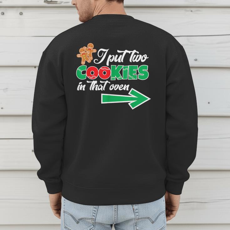 Christmas Twins Expecting Dad T-Shirt Pregnant Wife Tee Men's Sweatshirt Back Print