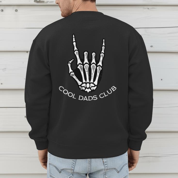 Cool Dads Club Skeleton Rock Pocket Fathers Day Rocker Hand Men's Sweatshirt Back Print