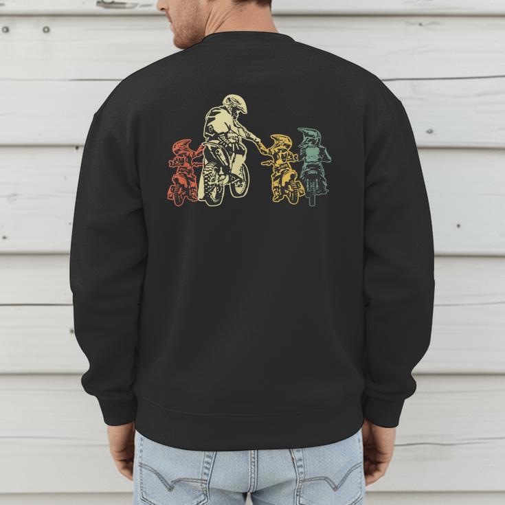 Cool Motocross Dirt Bike Biker Dad & Sons Father's Day Men's Sweatshirt Back Print
