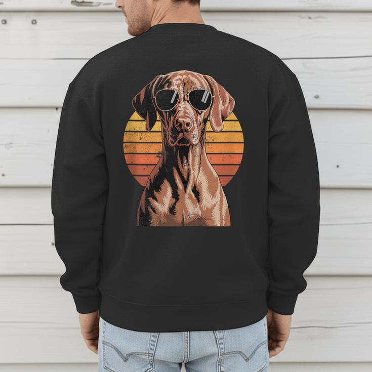 Cool Retro Vizsla Dog Mom Dad Vintage Pet Lovers Men's Sweatshirt Back Print Cool Retro Vizsla Dog Mom Dad Vintage Pet Lovers Men's Sweatshirt Back Print