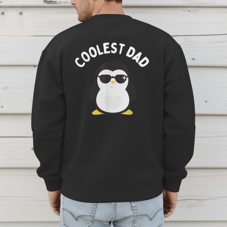 The Coolest Dad Cool Penguin By Dangerous Dad Men's Sweatshirt Back Print