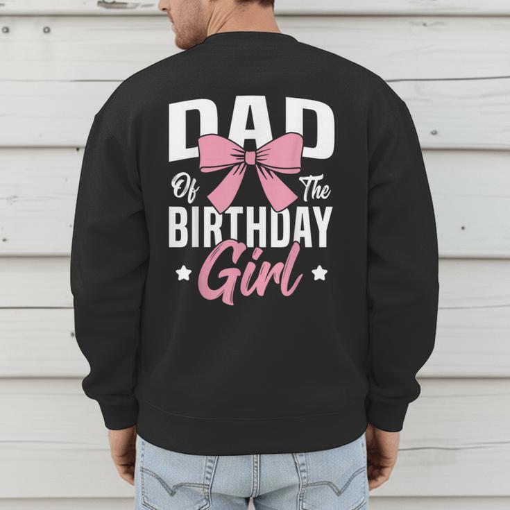 Coquette Pink Bow Men Dad Of The Birthday Girl Men's Sweatshirt Back Print