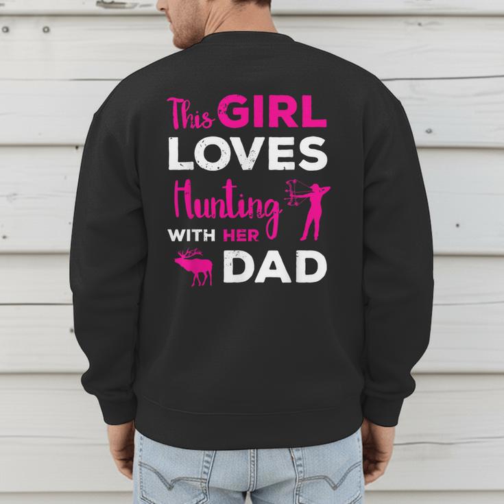 Cute Girls Hunting Dad Daughter Hunting Buddy Hunter Men's Sweatshirt Back Print