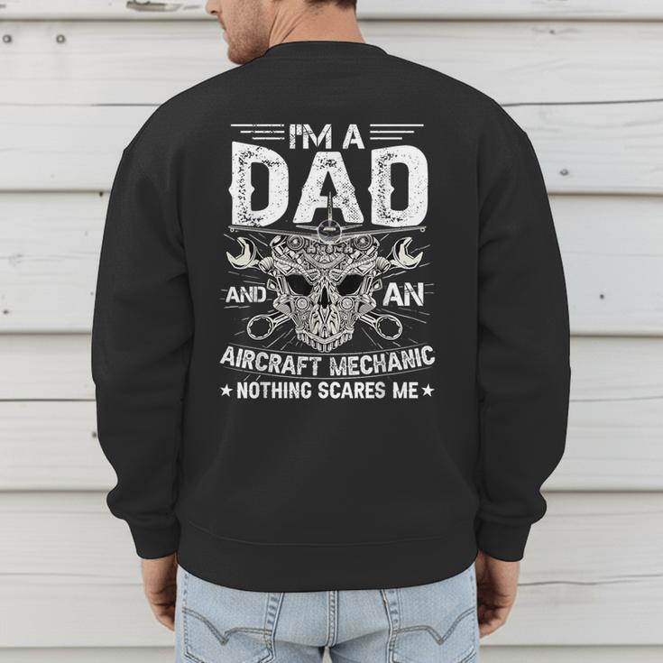 Dad Airplane Plane Aviation Aircraft Mechanic Men's Sweatshirt Back Print