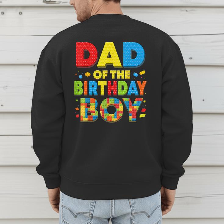 Dad Of The Birthday Boy Building Block Birthday Men's Sweatshirt Back Print