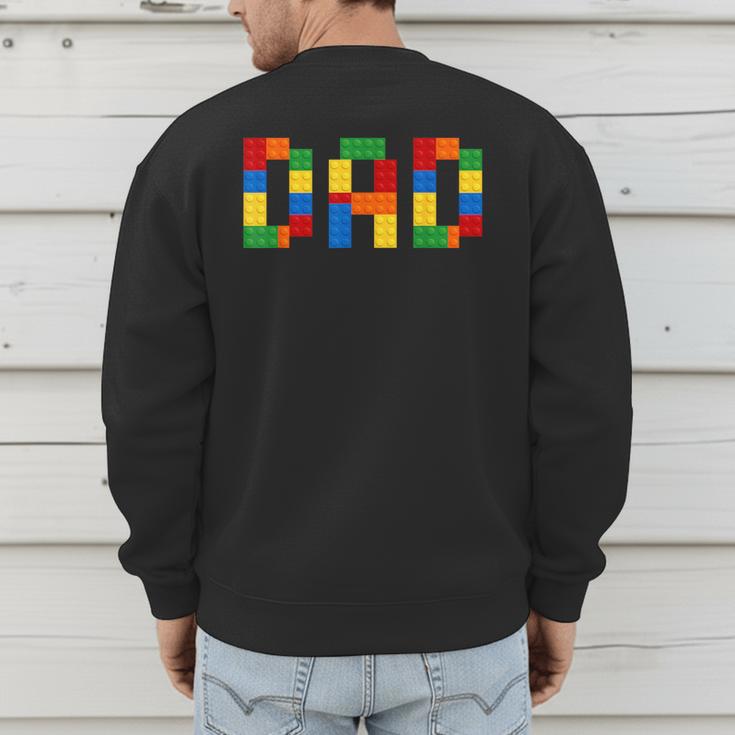 Dad Of The Birthday Boy Building Blocks Bricks Builder Men's Sweatshirt Back Print