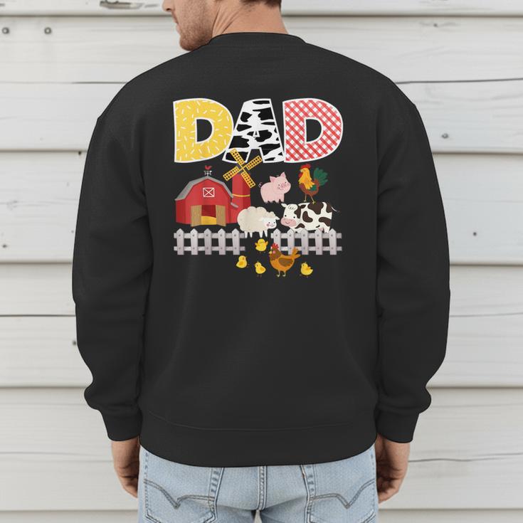 Dad Birthday Boy Farm Animal Farming Farmer Family B-Day Men's Sweatshirt Back Print