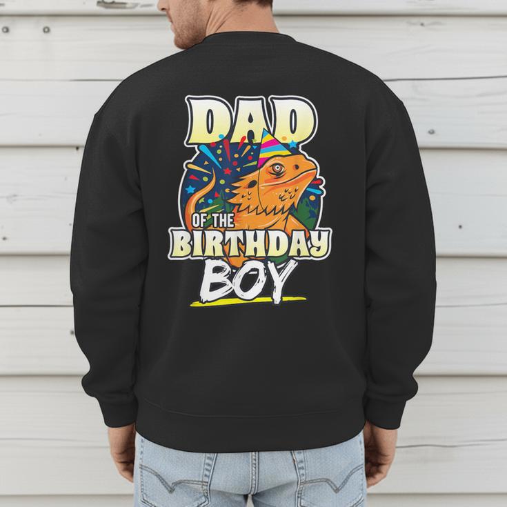 Dad Of Birthday Boy Kids Reptile Birthday Party Men's Sweatshirt Back Print