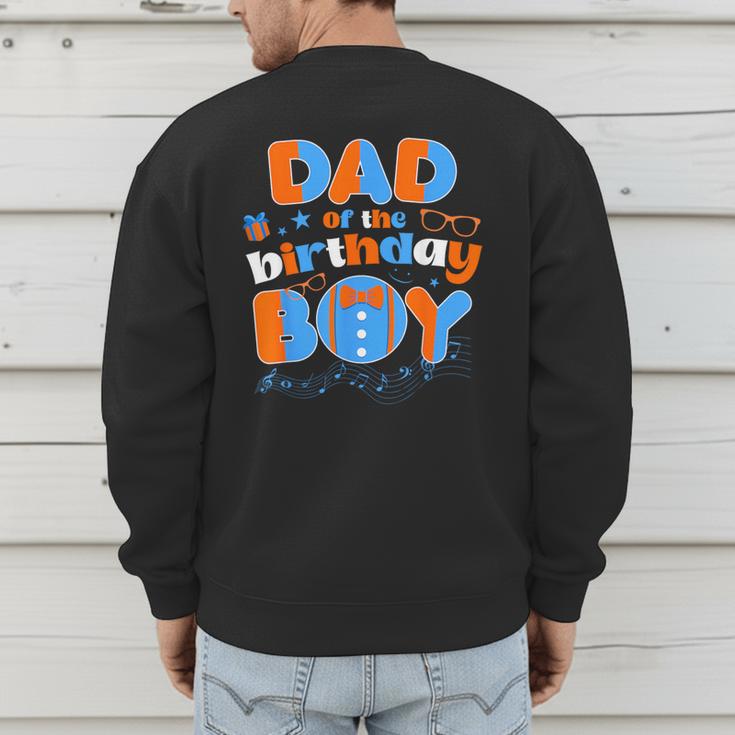 Dad Of The Birthday Boy Matching Family Blippy Men's Sweatshirt Back Print