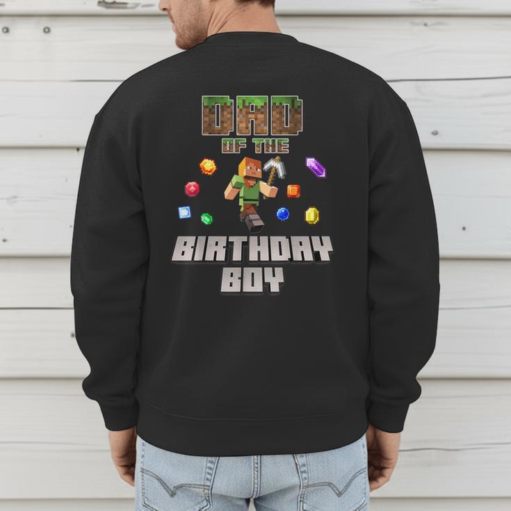 Dad Of The Birthday Boy Video Gamer Pixel Number Men's Sweatshirt Back Print