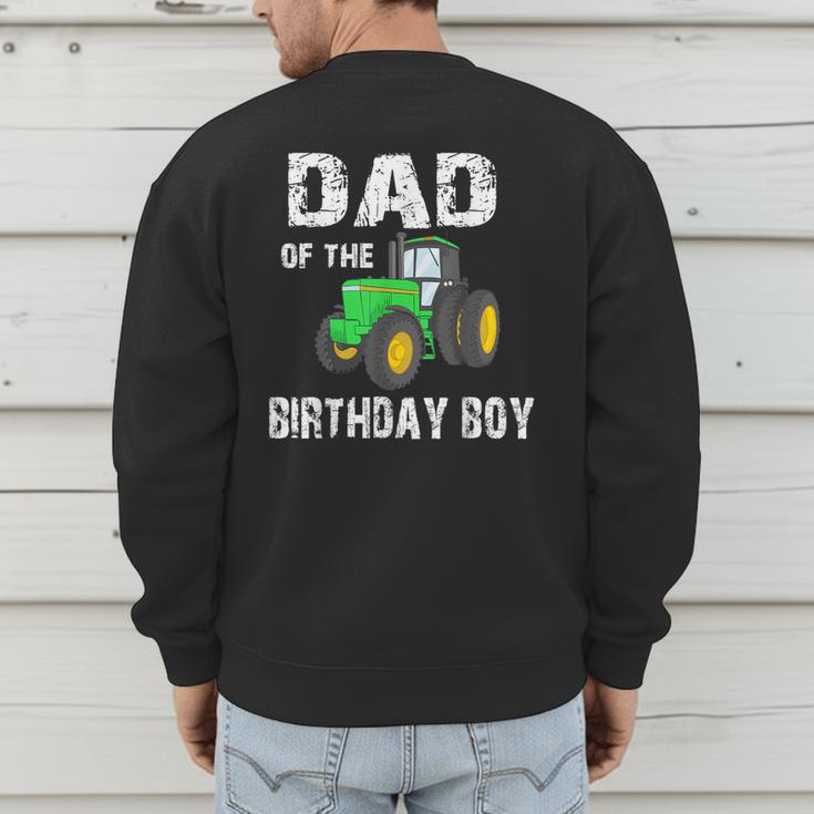 Dad Of The Birthday Boy Vintage Farm Tractor Party Family Men's Sweatshirt Back Print