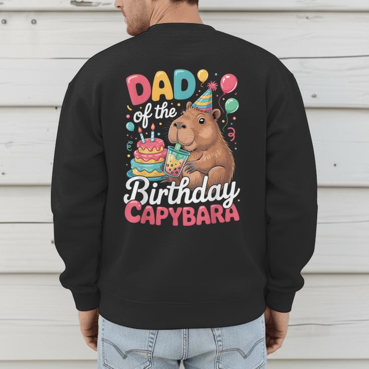 Dad Of The Birthday Capybara Boba Tea Girl Bday Party Family Men's Sweatshirt Back Print