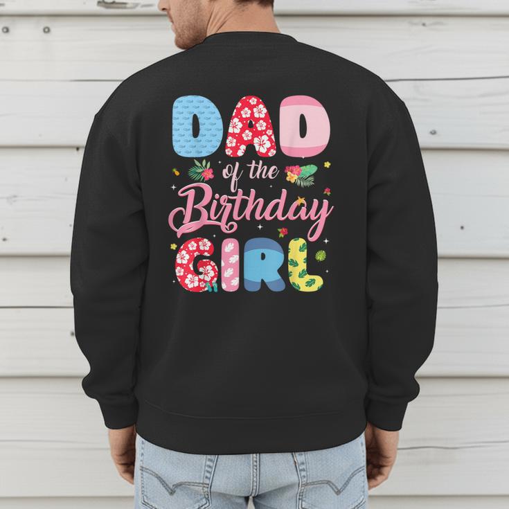 Dad Of The Birthday Girl Family Summer Beach Birthday Party Men's Sweatshirt Back Print