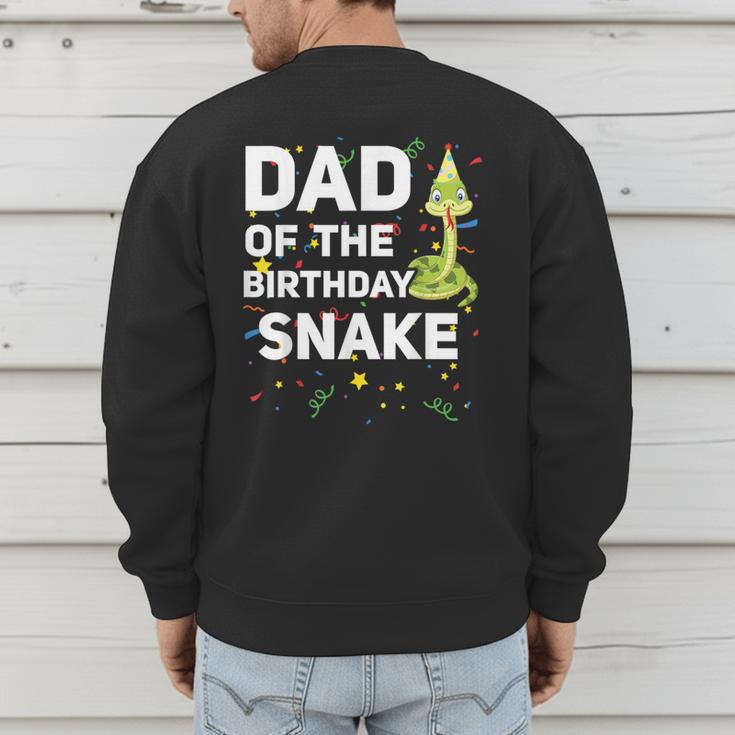 Dad Of The Birthday Snake Themed Birthday Party Men's Sweatshirt Back Print
