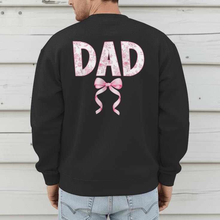 Dad Birthday Squad Matching Coquette Bow Family Party Men's Sweatshirt Back Print