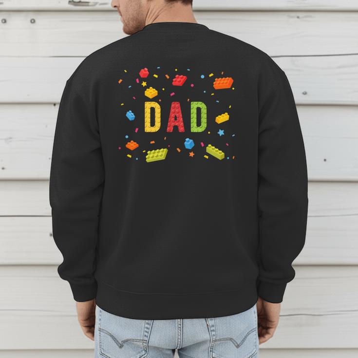 Dad Building Blocks Birthday Boy Men's Sweatshirt Back Print