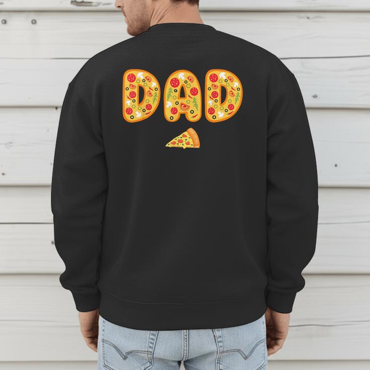 Dad Daddy Matching Birthday Squad Crew Pizza Family Men's Sweatshirt Back Print