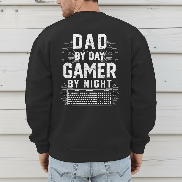 Dad By Day Gamer By Night PC Gaming Gift Men's Sweatshirt Back Print