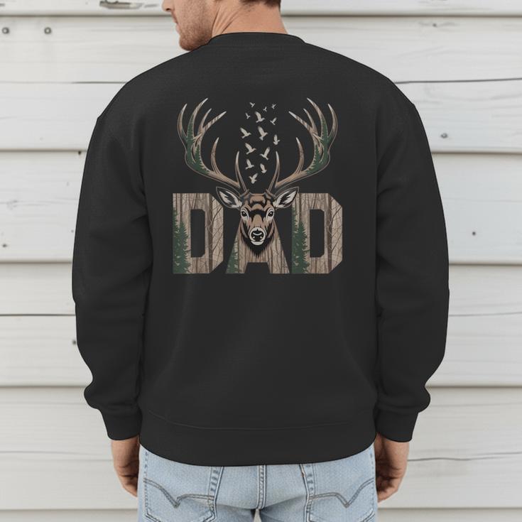 Dad Deer Hunting Camo Father Hunters Buck Camouflage Nature Men's Sweatshirt Back Print