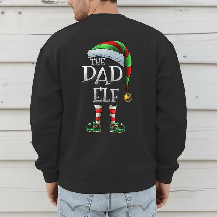 The Dad Elf Shirt Matching Family Dad Christmas Elf Men's Sweatshirt Back Print