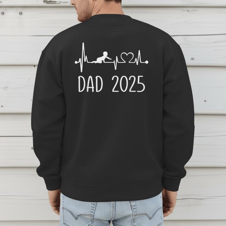 Dad Est 2025 Frequency Pulse New Dad To Be Men's Sweatshirt Back Print