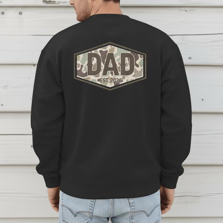 Dad Est 2026 Logo Father 2026 Loading New Dad 2026 Men's Sweatshirt Back Print