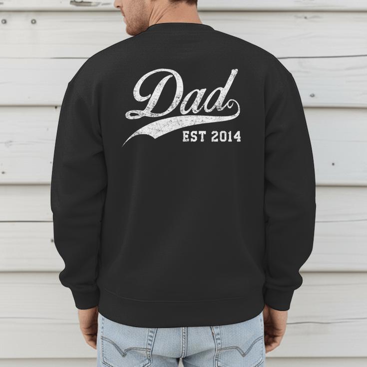 Dad Established 2014 Father's Day Men's Sweatshirt Back Print