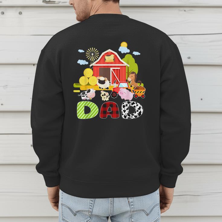 Dad Farm Animal Birthday Family Matching Party Men's Sweatshirt Back Print