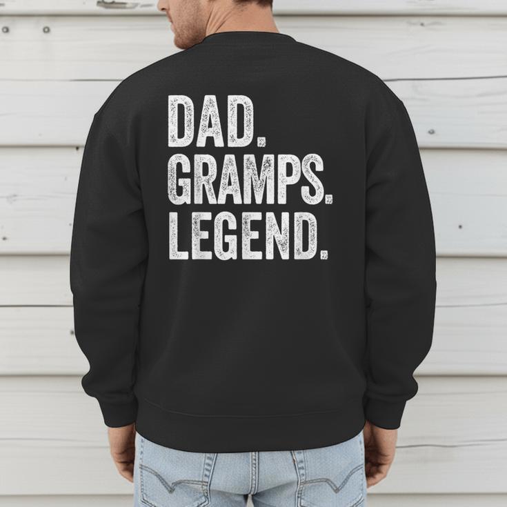 Dad Gramps Legend Vintage Distressed Bold Gramps Graphic Men's Sweatshirt Back Print
