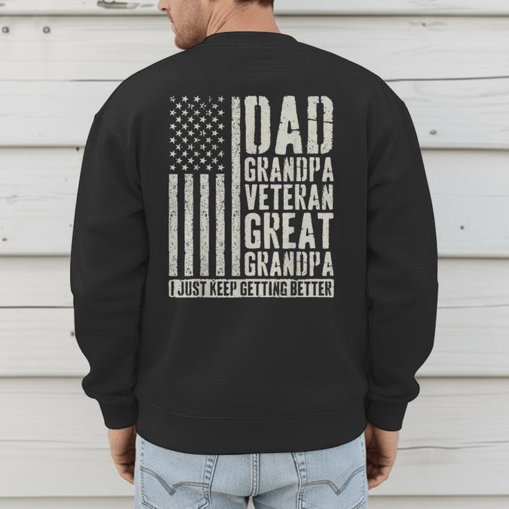 Dad Grandpa Veteran Great Grandpa Men's Sweatshirt Back Print