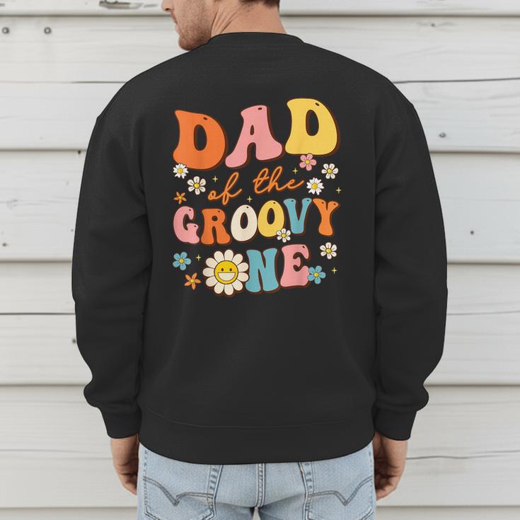 Dad Of The Groovy One 1st Birthday Pregnancy Announcement Men's Sweatshirt Back Print
