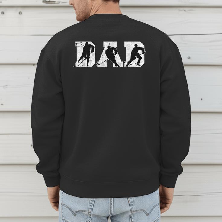 Dad Hockey Fathers Day Cool Sport Player Papa Dada Pops Men's Sweatshirt Back Print